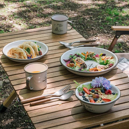 Bol à soupe et assiette en émail