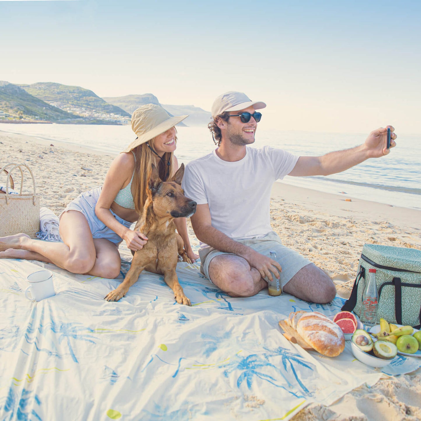 Drap de plage multifonctionnel à motifs