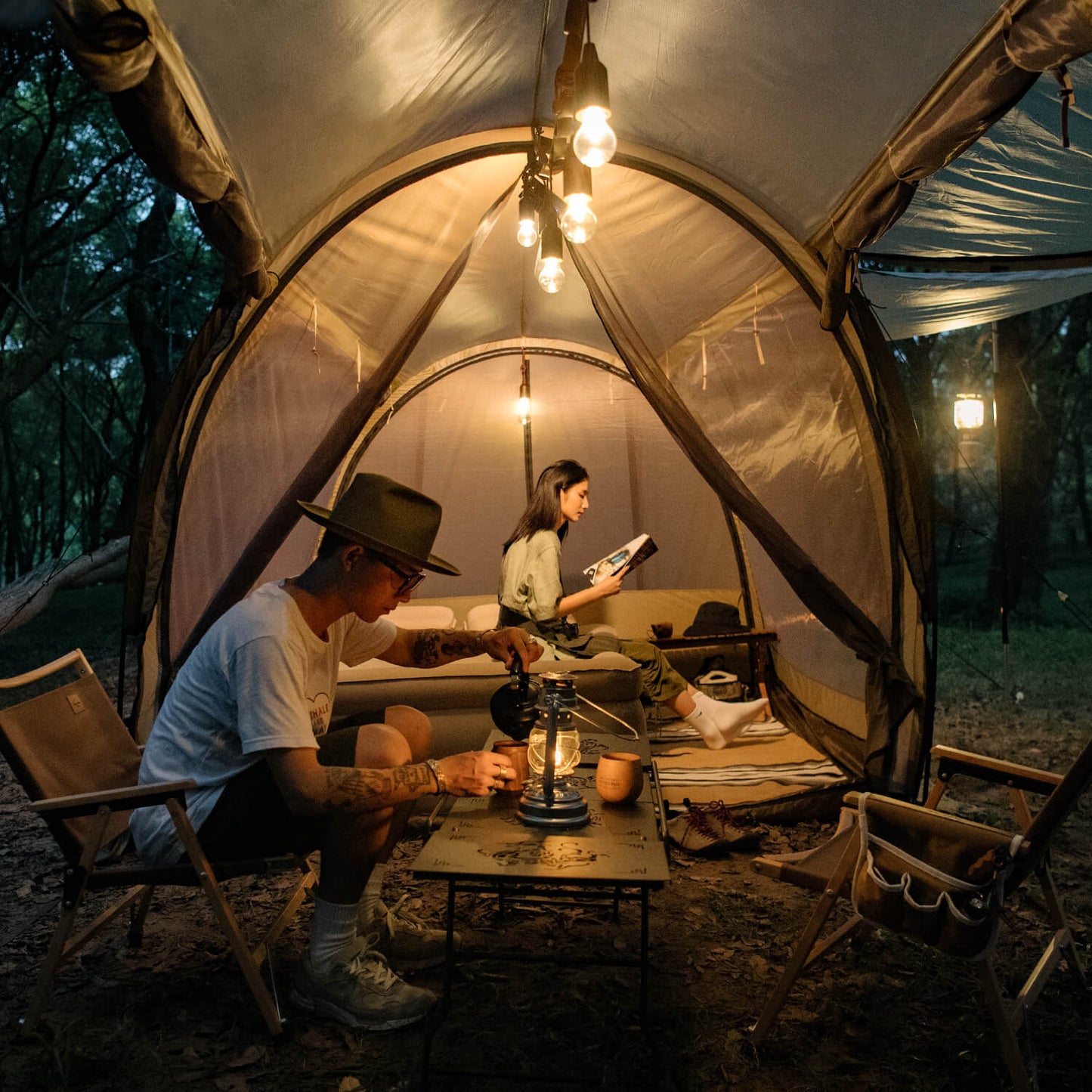 Lampe d'extérieur DEL en simili bois