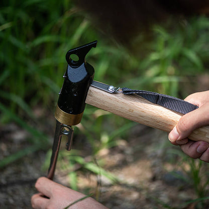 Marteau de camping avec manche en bois massif