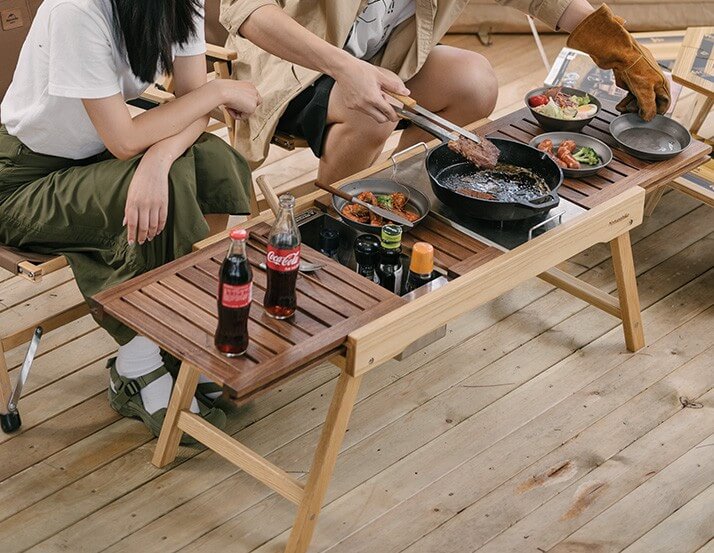 Panneaux pour table en bois pliante à glissière