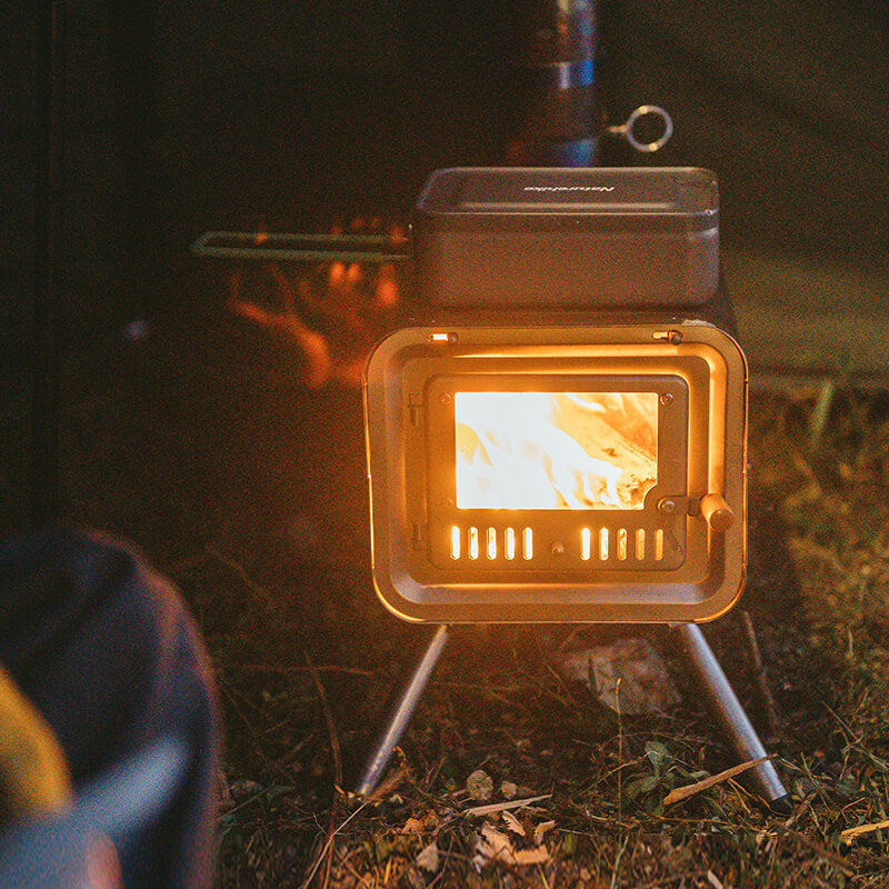 Poêle à bois démontable en titane