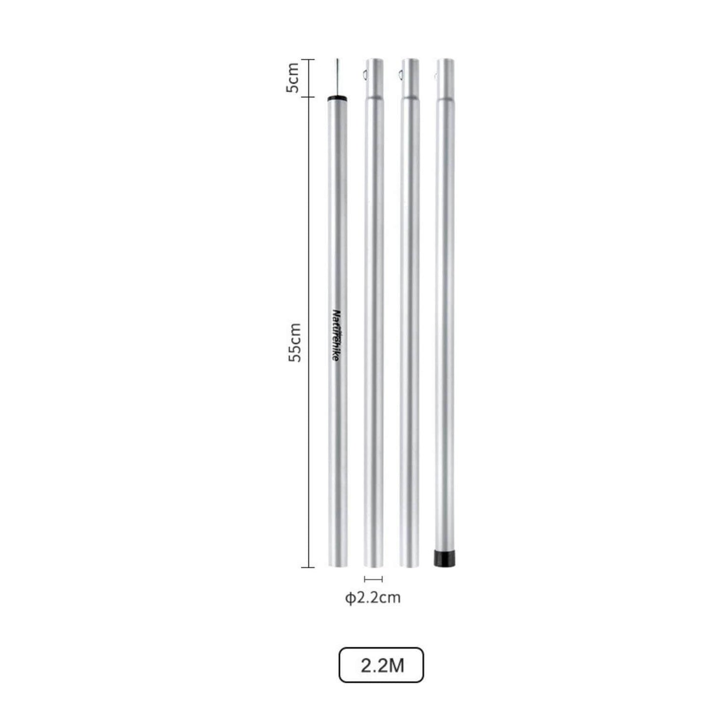 Poteaux en acier 4 sections pour auvents 2 mètres