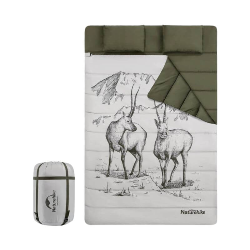 Sac de couchage double antilope avec oreiller