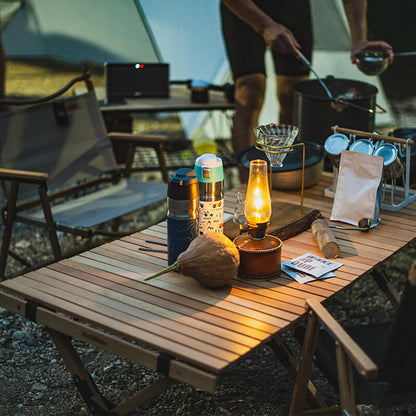 Table rétractable d'extérieur en bois